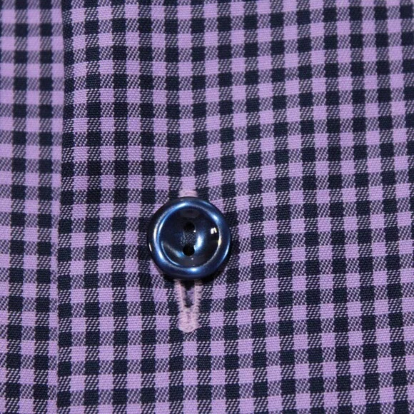 Eton NWT Casual Button Down Shirt Size 38 15 S Slim Fit in Purple/Blue Check